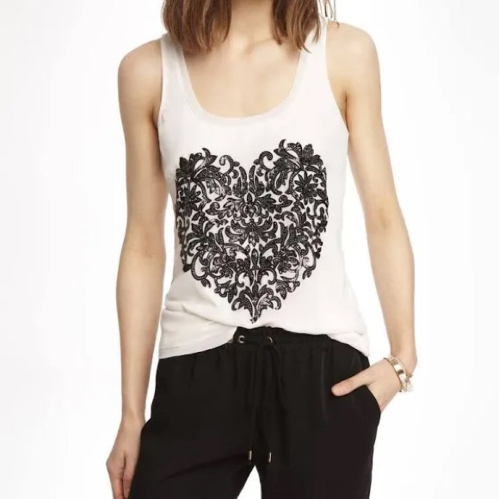 Express Tank Top with heart design
